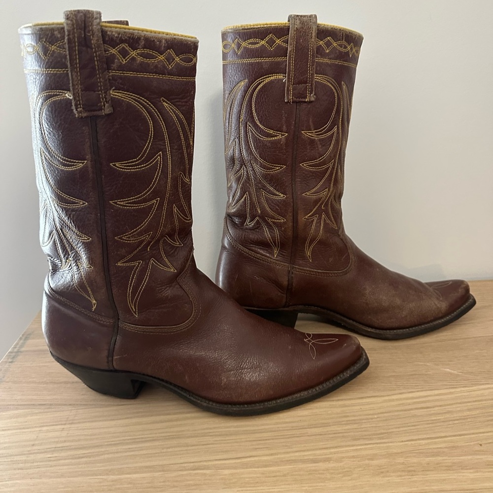 Vintage Frye Stiched Cowgirl Boots